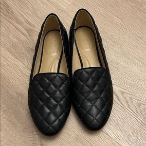 Talbots Black Quilted Flats